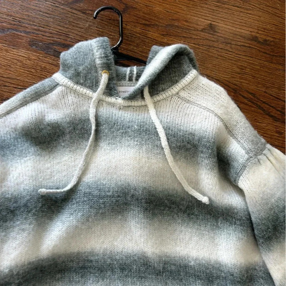 Something Navy Ombré Striped Sweater Hoodie - Picture 4 of 9